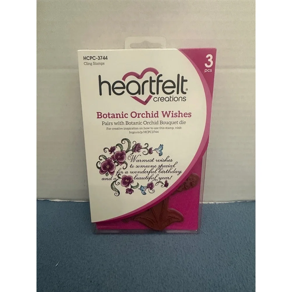 Heartfelt Creations Botanic Orchid Stamp & Die Set Lot HCPC-3743 3744 HCSD1-2006